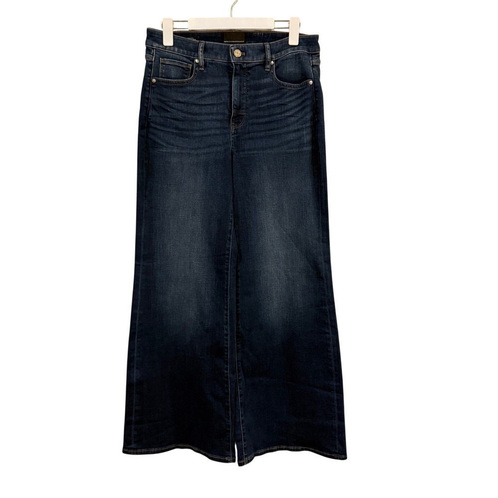 White House Black Market High Rise Wide Leg Everyday Soft Jeans 8S Dark Wash
